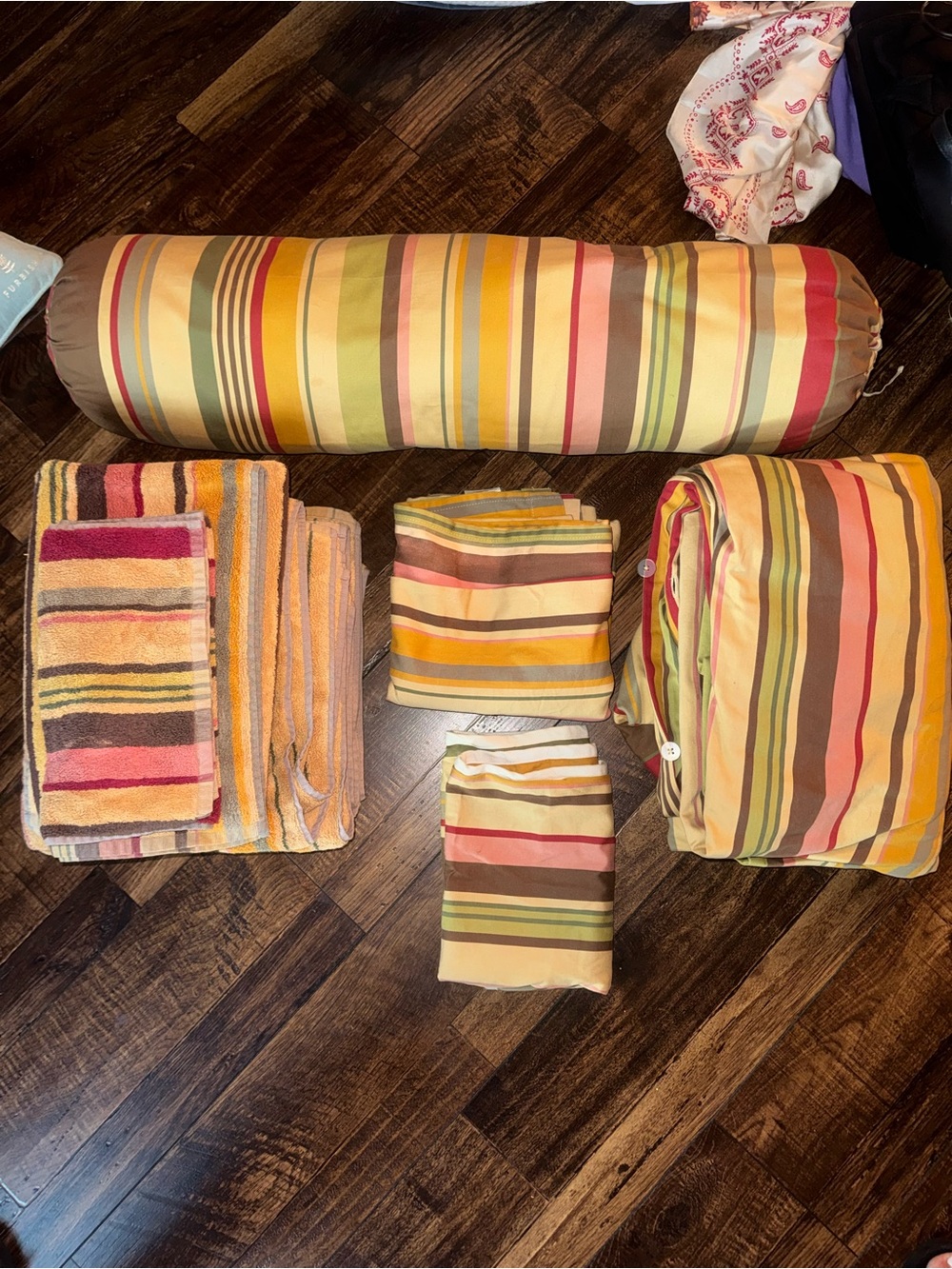 Pottery Barn Duncan Stripe Collection – 11 Piece Queen Bedding & Bath Set